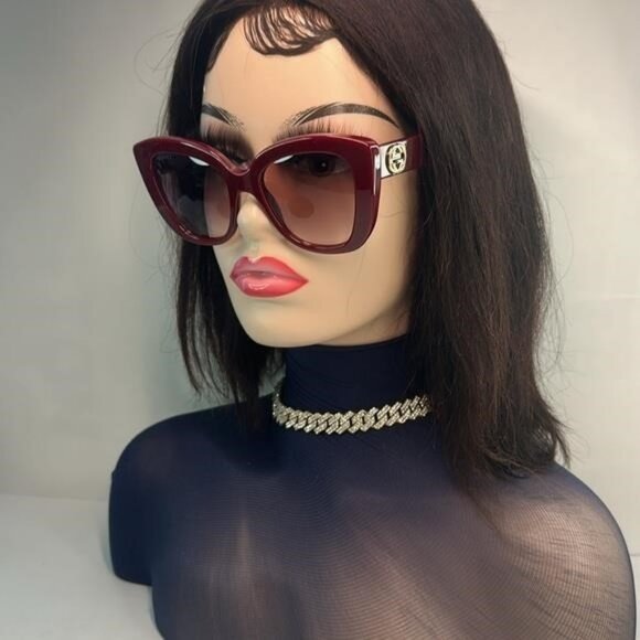New Authentic Gucci Oversized GG0327S 006 Butterfly Sunglasses - Picture 1 of 15